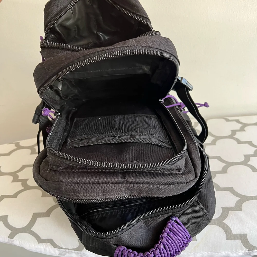 Unisex Mil-Tec Tactical Backpack Black/Purple